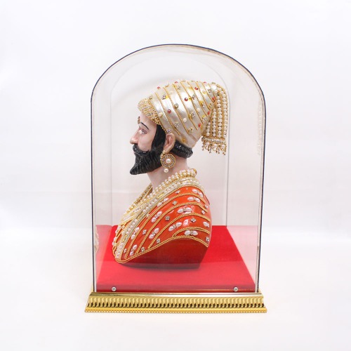 Big Size Cabinate Chatrapati Shivaji Maharaj Idol Murti Statue |Showpiece for Car Dashboard | Home & Office Decor