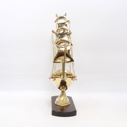 Metal Brass Ship with Wooden Base| Showpiece For Home & Office Decor Big Size | Ship Model Boat Showpiece