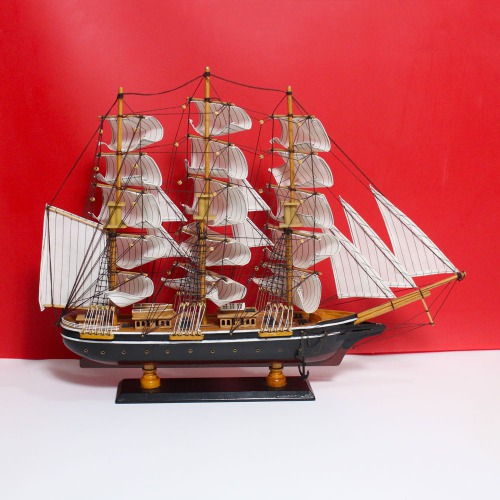 Black And Brown Home Decorative Wooden Sailing Ship Nautical Showpiece | Best Showpiece For Office and Home Decor