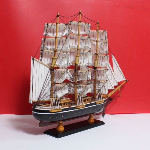 Black And Brown Home Decorative Wooden Sailing Ship Nautical Showpiece | Best Showpiece For Office and Home Decor