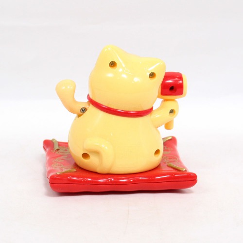 Solar Lucky Cat Waving Hand with Golden Ingot for Health | Wealth | Prosperity | showpiece for Business | Office | Home