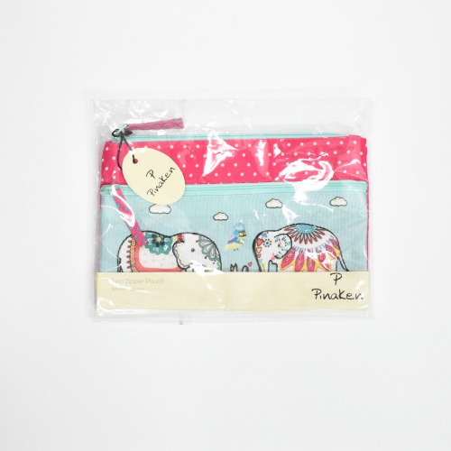 Pinaken Jumbo Trunk Printed Two Zipper Pouch