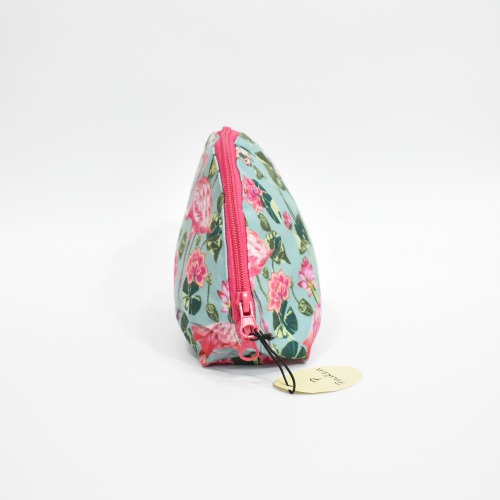 Pinaken Tropical Flamingo Printed Half Mood Cosmetic Bag