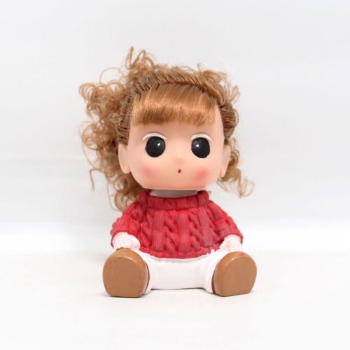 Baby Girl Doll Shaped Money Saving Bank Toy for Kids | Red Yellow | Showpiece | Decor | Kids | Piggy Bank