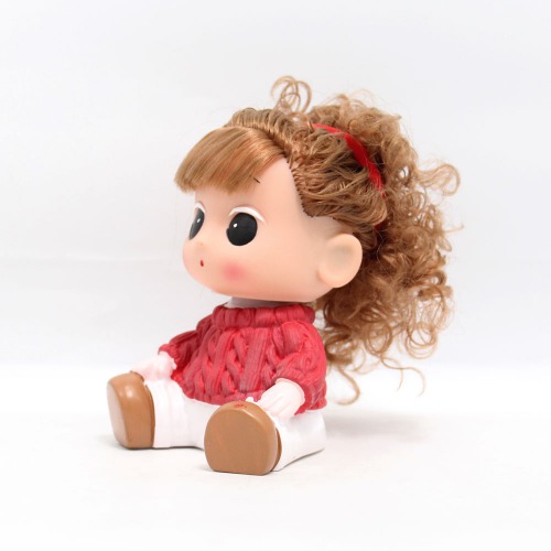 Baby Girl Doll Shaped Money Saving Bank Toy for Kids | Red Yellow | Showpiece | Decor | Kids | Piggy Bank