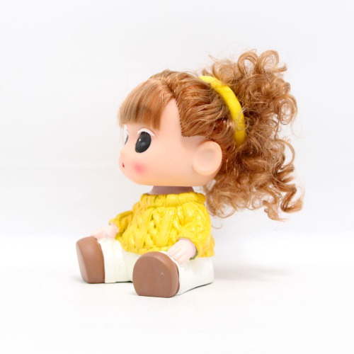 Baby Girl Doll Shaped Money Saving Bank Toy for Kids | Red Yellow | Showpiece | Decor | Kids | Piggy Bank