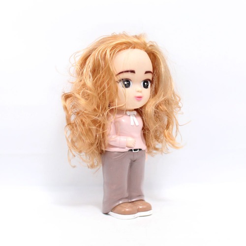 Standing Long Hair Girl Doll Shaped Money Saving Bank Toy for Kids | Pink | Showpiece | Decor | Kids | Piggy Bank