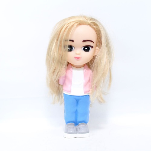 Long Hair Girl Doll Money Saving Bank Toy for Kids | Pink Blue | Showpiece | Decor | Kids | Piggy Bank