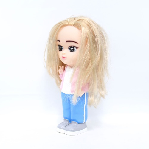 Long Hair Girl Doll Money Saving Bank Toy for Kids | Pink Blue | Showpiece | Decor | Kids | Piggy Bank