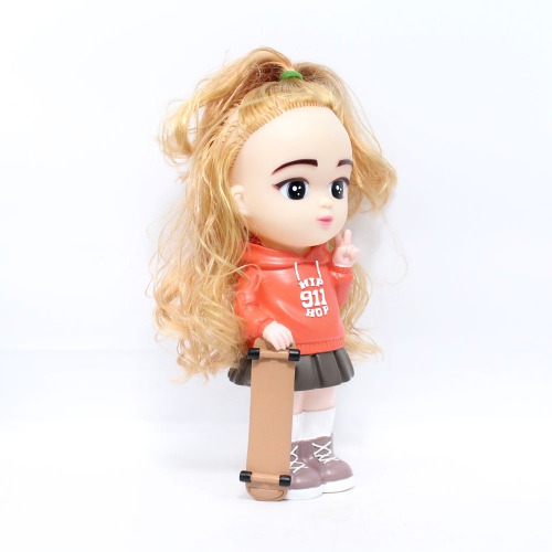 Short Hair Girl With Skateboard Doll Money Saving Bank Toy for Kids | Showpiece | Decor | Kids | Piggy Bank