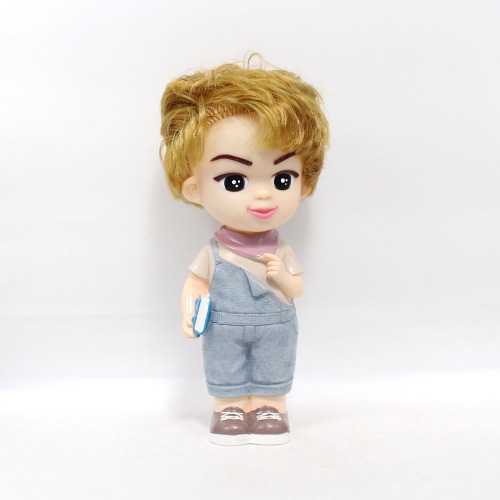 Short Hair Boy With Book Doll Money Saving Bank Toy for Kids | Blue | Showpiece | Decor | Kids | Piggy Bank