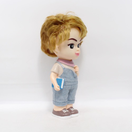 Short Hair Boy With Book Doll Money Saving Bank Toy for Kids | Blue | Showpiece | Decor | Kids | Piggy Bank