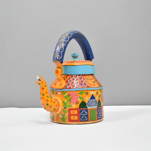 Hand painted Aluminium Kitchen and Dining Tableware Kettle (Multicoloured) | Showpiece For Home Decoration