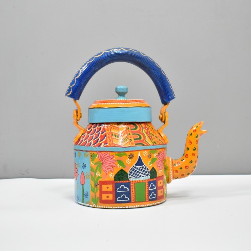 Hand painted Aluminium Kitchen and Dining Tableware Kettle (Multicoloured) | Showpiece For Home Decoration