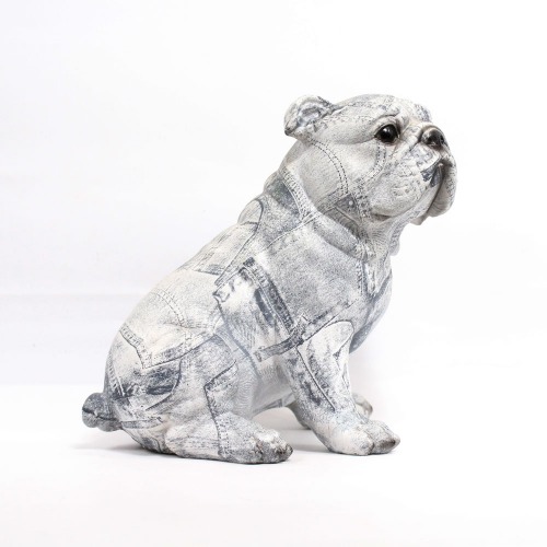 Newspaper Pattern Dog Showpiece For Home Decor