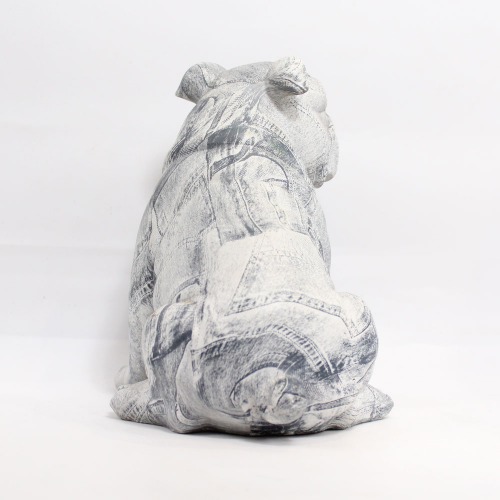 Newspaper Pattern Dog Showpiece For Home Decor