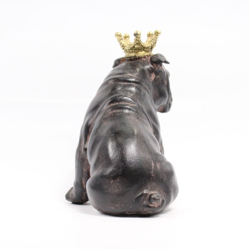 Bull Dog With Crown Bronze Showpiece For Home Decor