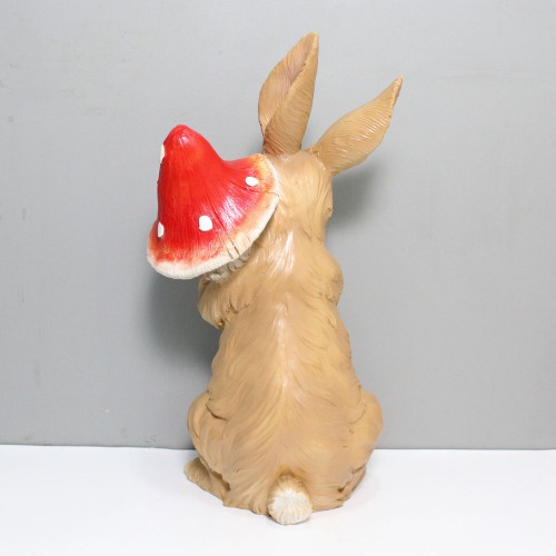 abbit with Mushroom Statue / Garden / Home Decor / Kids Room Decor / Outdoor / Balcony