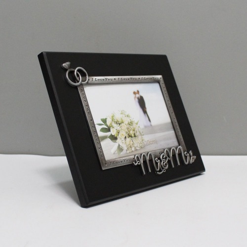 Black Metal Mr. and Mrs. Photo Frame For Special One