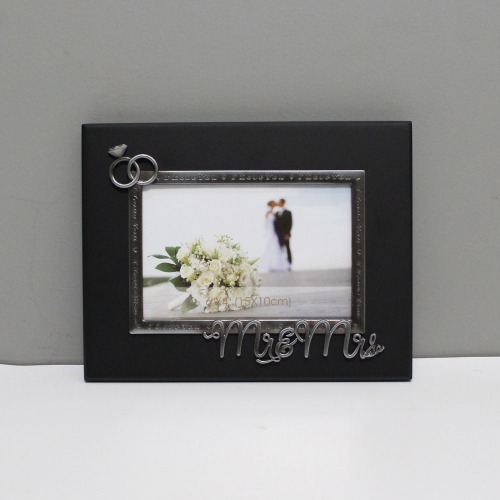 Black Metal Mr. and Mrs. Photo Frame For Special One