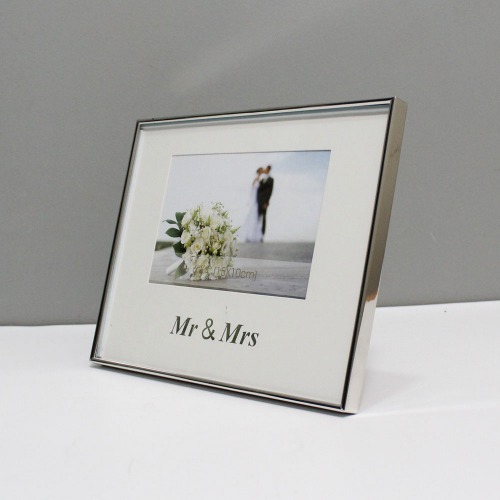 White Metal Mr. and Mrs. Photo Frame For Someone Special