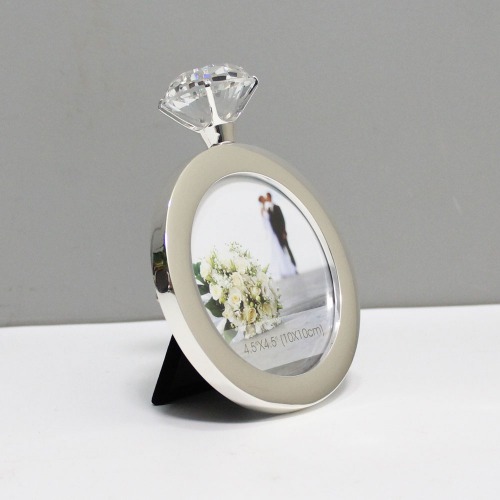 Round Diamond Ring Frame| Metal Photo Frame