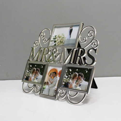 Silver Metal Mr. and Mrs. Multiple Photo Frame For Your Special One