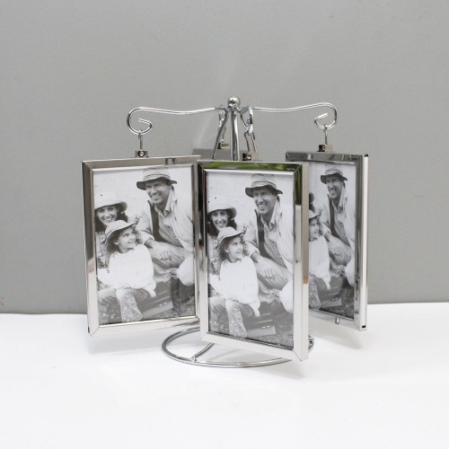 Simple Metal Double Sided Rotating Photo Frame | Multiple Photo Frame