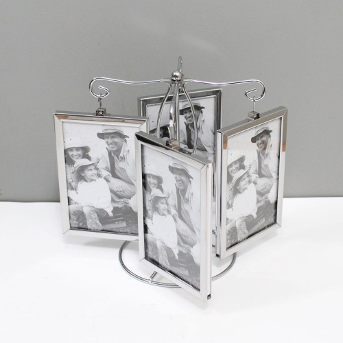 Simple Metal Double Sided Rotating Photo Frame | Multiple Photo Frame