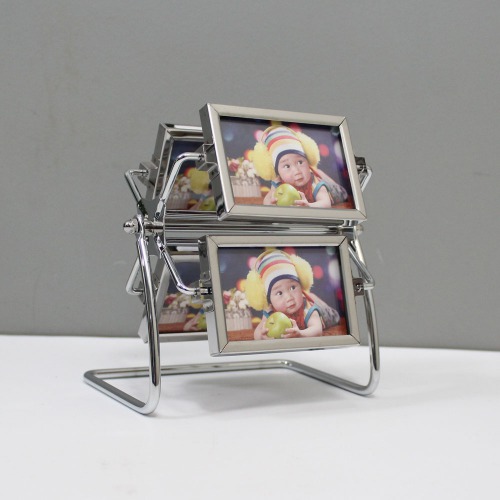 Metal Rotating Wheel Baby Table Top Photo Frame | Multiple Photo Frame