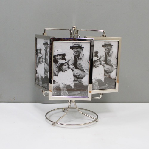 Stainless Steel Rotating Photo Frame For Home Decor | Multiple Photo Frame