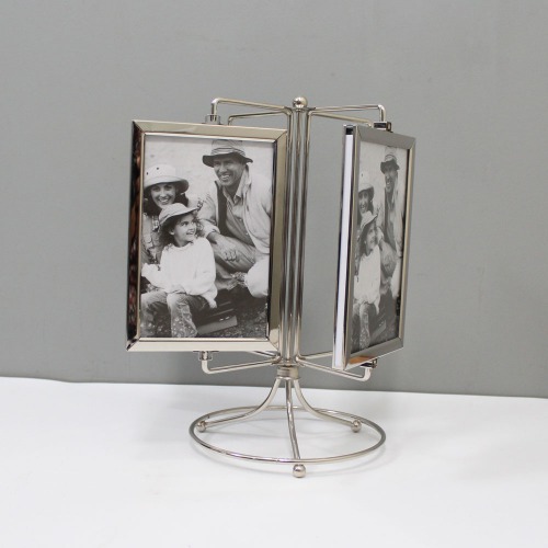 Stainless Steel Rotating Photo Frame For Home Decor | Multiple Photo Frame