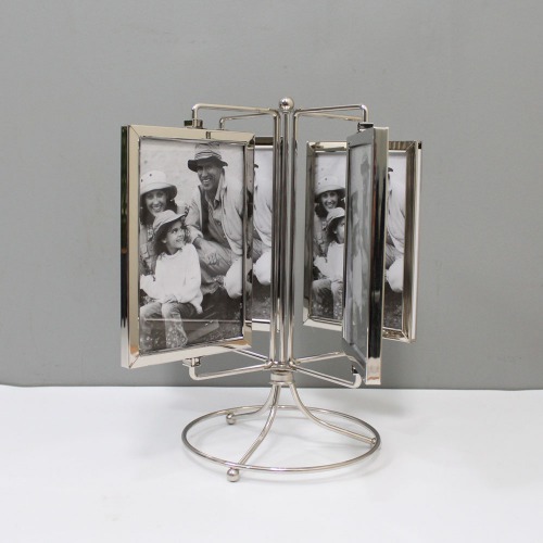 Stainless Steel Rotating Photo Frame For Home Decor | Multiple Photo Frame