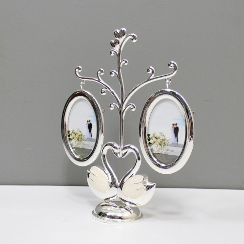 Silver Metal Swan Family Photo Frame For Home Decor