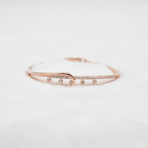 Rose Gold Diamond Studded Free Size Kada Bracelets For Women | Kada | Bracelet For Women