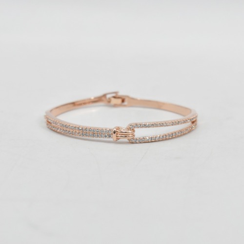 White And Rose Gold Free Size Bracelet Kada | Bracelet | Women's Kada | Jewellery | Fashion Jewellery