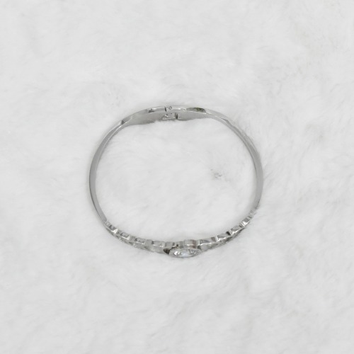 Single Diamond Silver Colour Free Size Women's Bracelet | Bracelet | Women's Kada | Jewellery | Fashion Jewellery