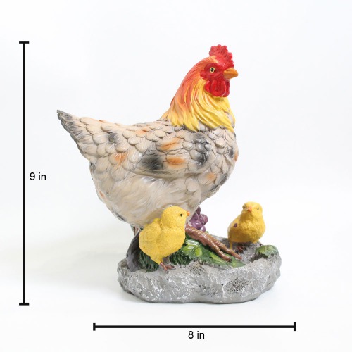 Feng Shui Polyresin Home Decoration Cock Hen Murga Statue for Gift Showpiece