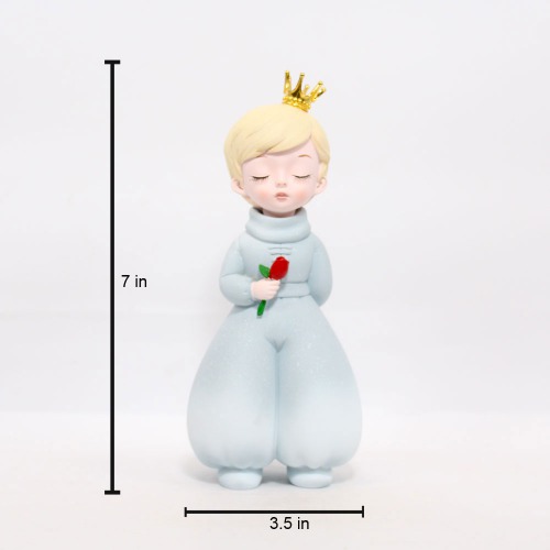 Modern Luxury Bowknot Girl Resin Figurine Holding Rose Home Decoration Decorative Showpiece