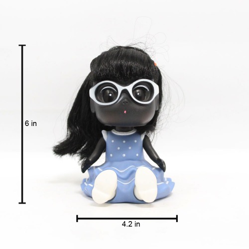 Baby Girl Doll Shaped Money Saving Bank Toy for Kids | Black And Purple | Showpiece | Decor | Kids | Piggy Bank