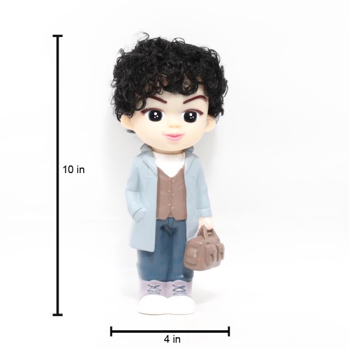 Short Hair Boy With Bag Doll Money Saving Bank Toy for Kids |  Showpiece | Decor | Kids | Piggy Bank