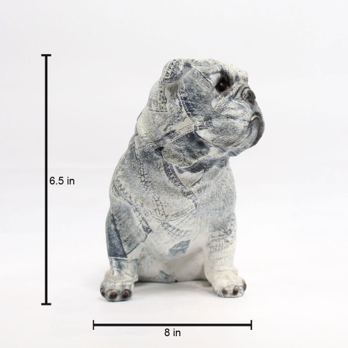 Small Newspaper Pattern Dog Showpiece For Home Decor