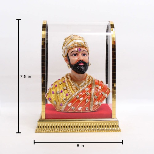 Cabinate Chatrapati Shivaji Maharaj Idol Murti Statue |Showpiece for Car Dashboard | Home & Office Decor