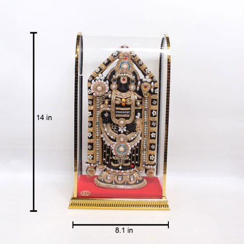 Black Colour Balaji With Gold Plated Stone Work Idols for Home Decor | Statue for Living Room | showpieces in Home