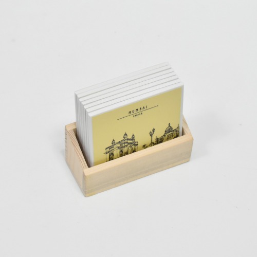 Mumbai India Tea Coffee Coaster Set - Home Decor Handicrafts | Home Decor | Home Decorative | Showpiece