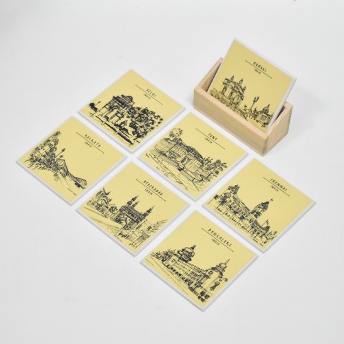 Mumbai India Tea Coffee Coaster Set - Home Decor Handicrafts | Home Decor | Home Decorative | Showpiece