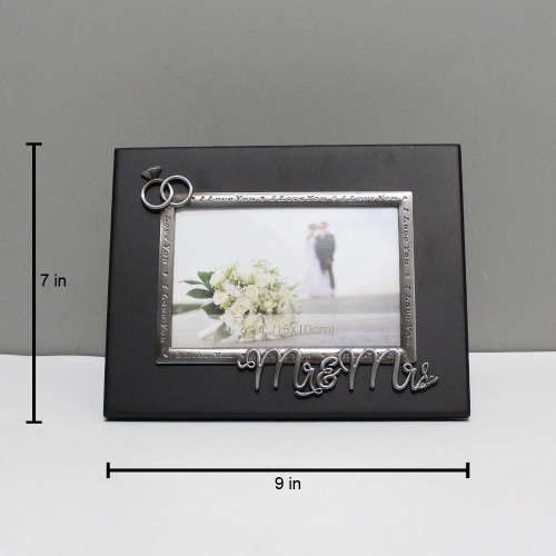 Black Metal Mr. and Mrs. Photo Frame For Special One