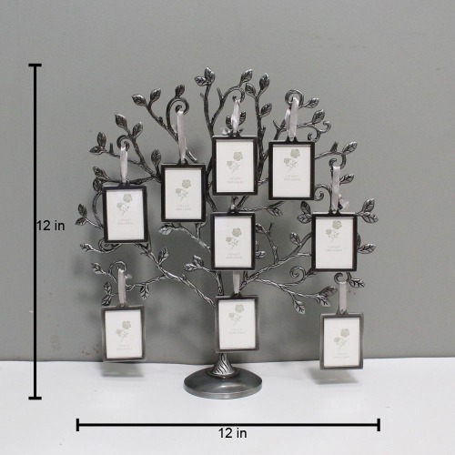 Metal hanging Black Silver Family Tree Photo Frame| Multiple Photo Frame