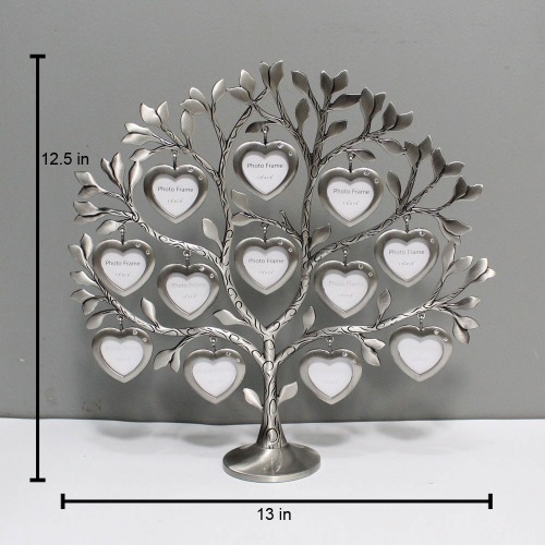 Metal Heart Shape Family Tree Photo Frame For Special One | Multiple Photo Frame