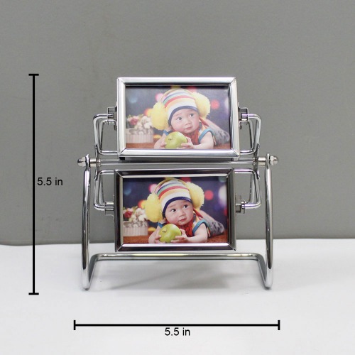 Metal Rotating Wheel Baby Table Top Photo Frame | Multiple Photo Frame